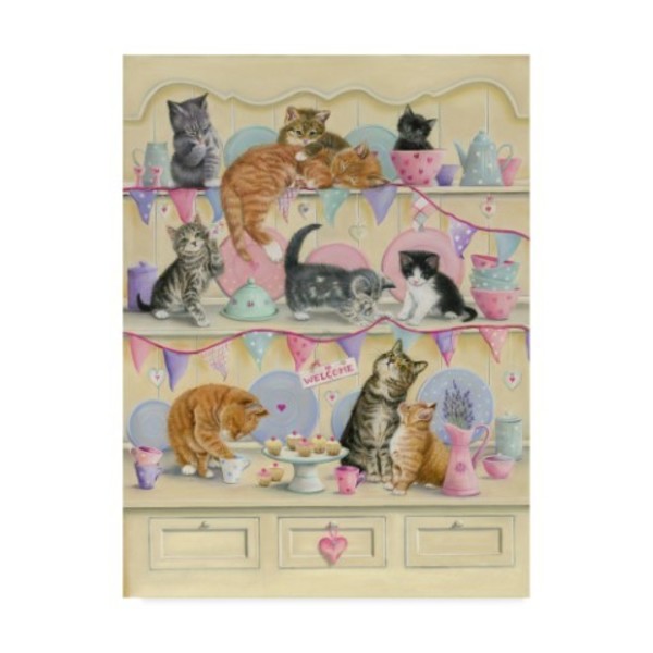 Trademark Fine Art Janet Pidoux 'Kittens On Dresser' Canvas Art, 24x32 ALI36631-C2432GG